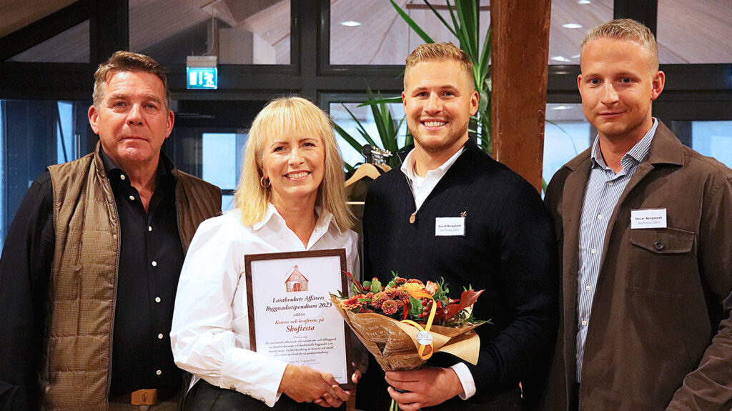 Återbruk av gamla byggnader på Skoftesta gård belönades med årets Byggnadsstipendium. Ett stort grattis till Johan, Ann-Christin, David och Oscar Bergstedt.